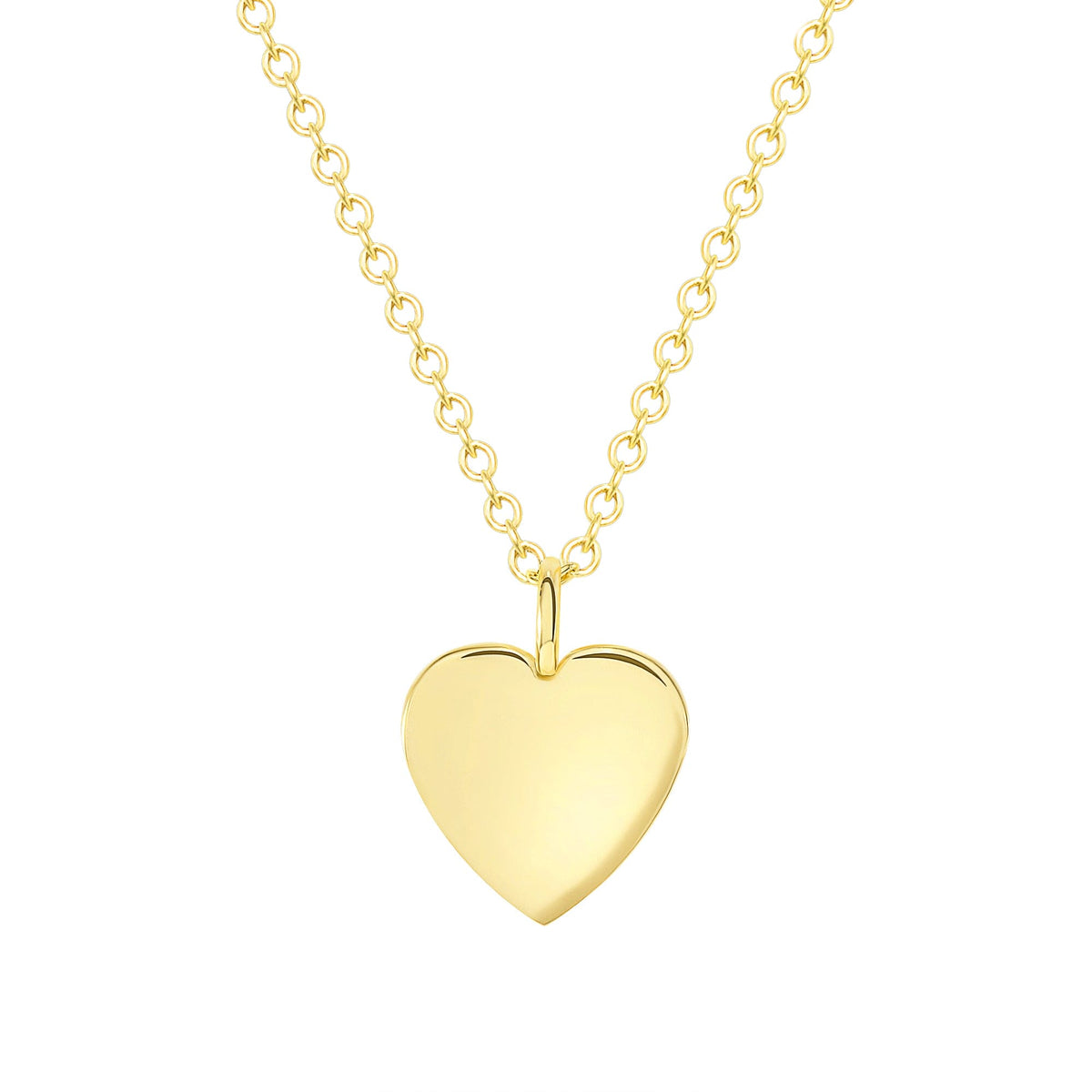 Yellow gold dainty heart necklace
