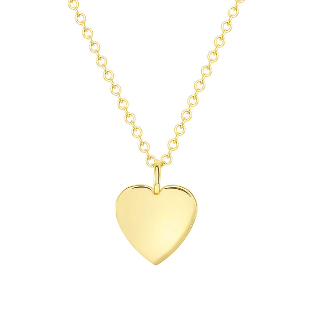 yellow gold dainty heart necklace