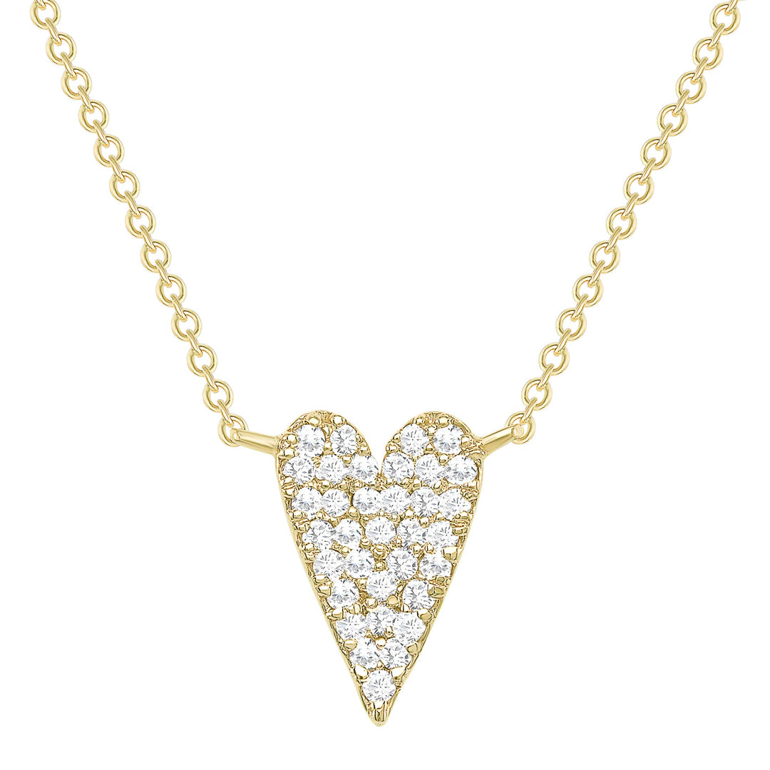 yellow gold diamond heart necklace