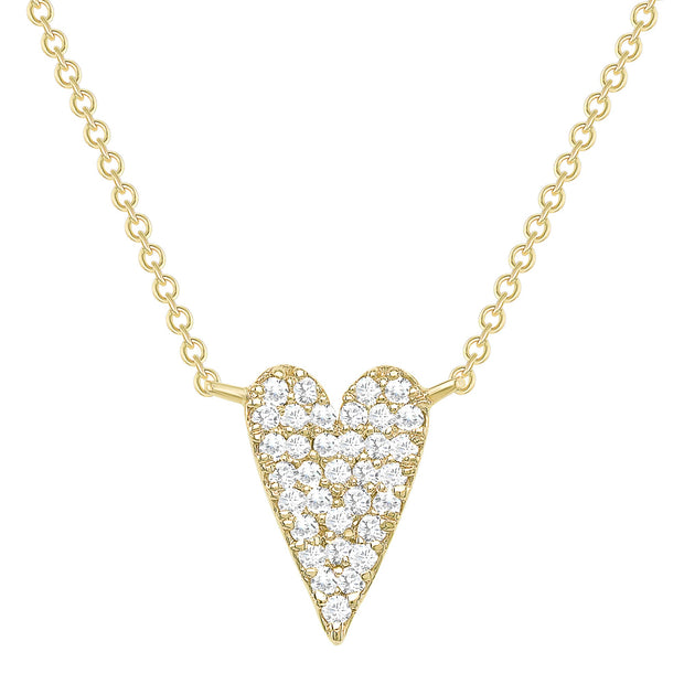 yellow gold diamond heart necklace