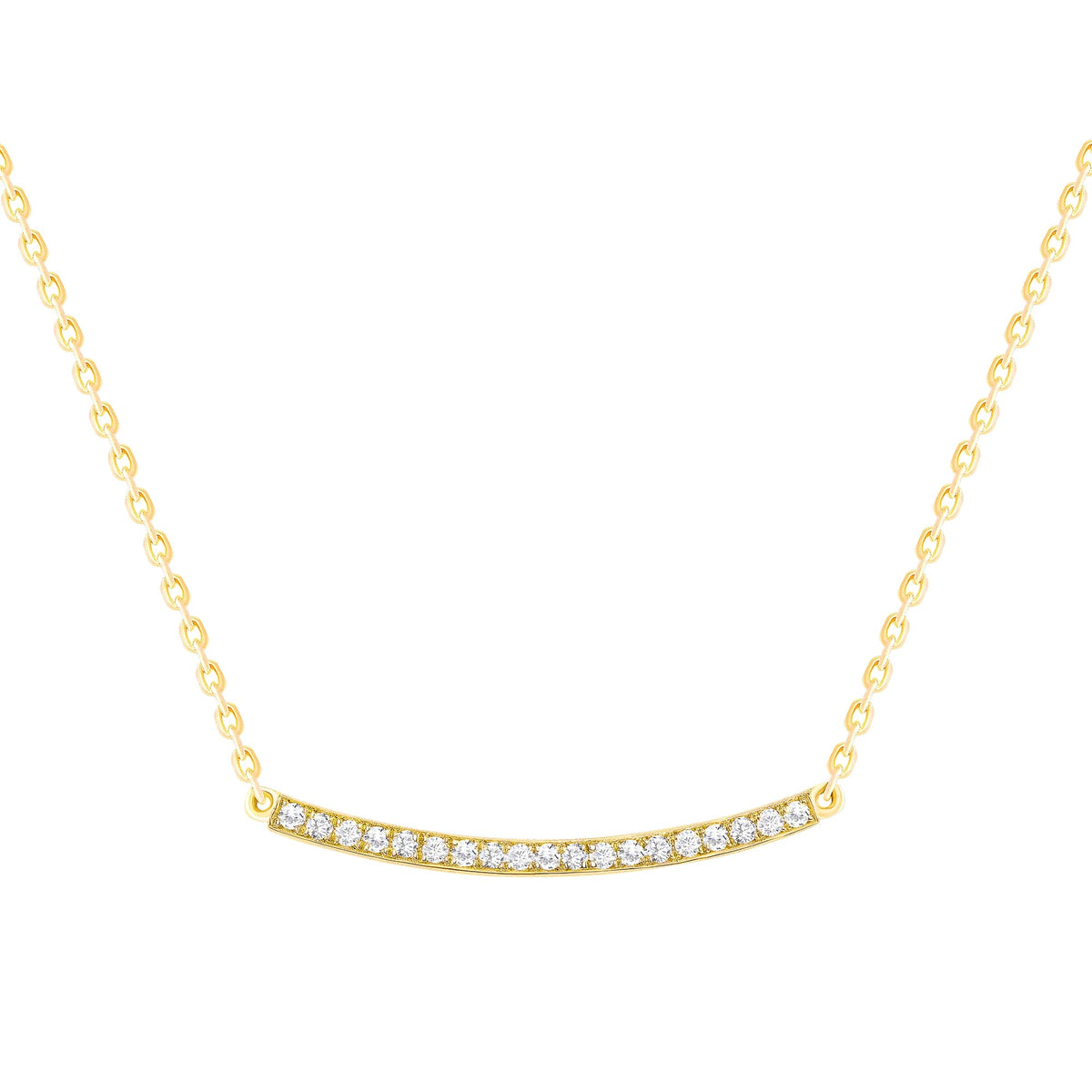 Yellow gold diamond bar necklace