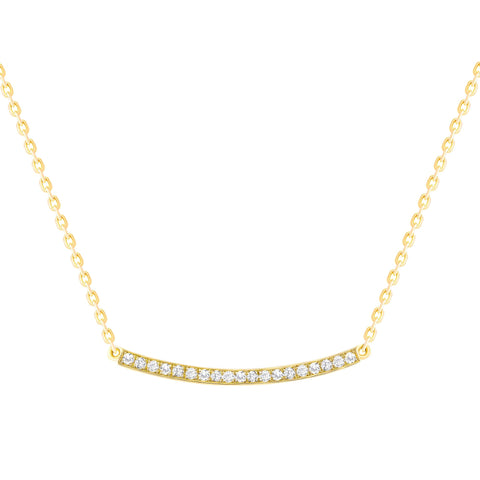 yellow gold diamond bar necklace