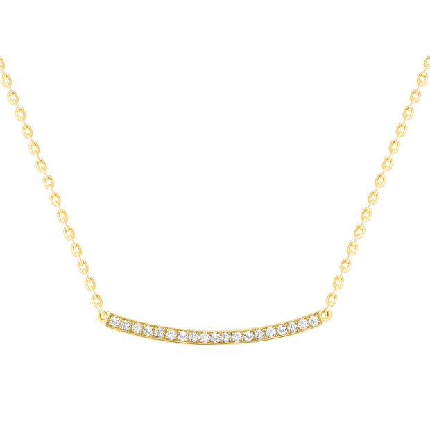 yellow gold diamond bar necklace