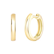 yellow gold huggie hoop earrings 