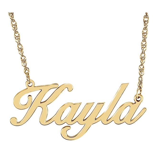 14k gold personalized script necklace
