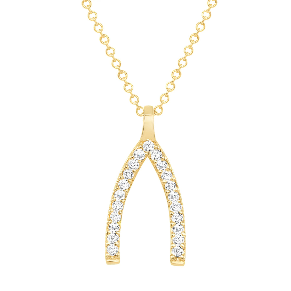 Yellow gold diamond horse shoe necklace
