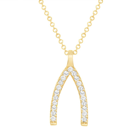yellow gold diamond horse shoe necklace