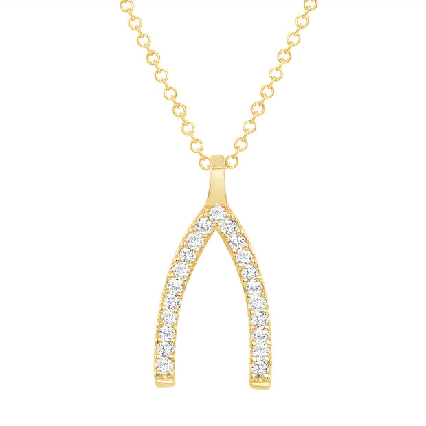 yellow gold diamond horse shoe necklace