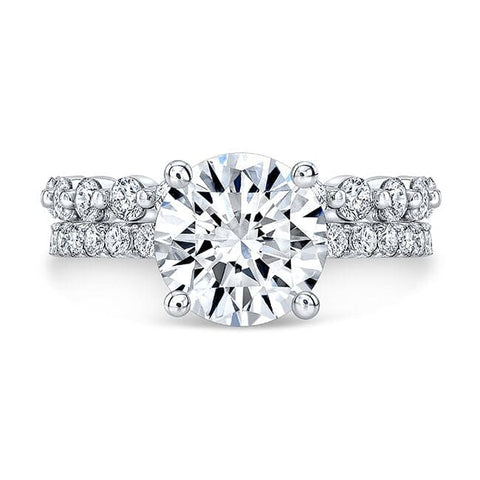 4.20 Ct Unique Engagement Ring with Matching Band I Color VS2 GIA Certified 3X